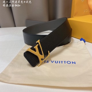 Louis Vuitton LV Initials Black Leather Belt 4.0cm view 6