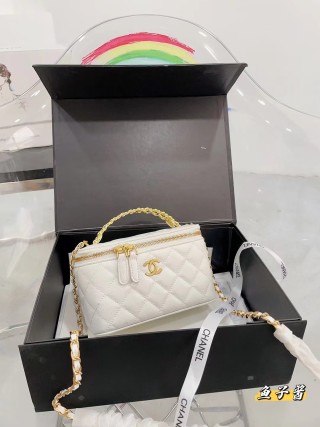 Chanel Quilted Caviar Leather Box Bag Pink 20cm view 2
