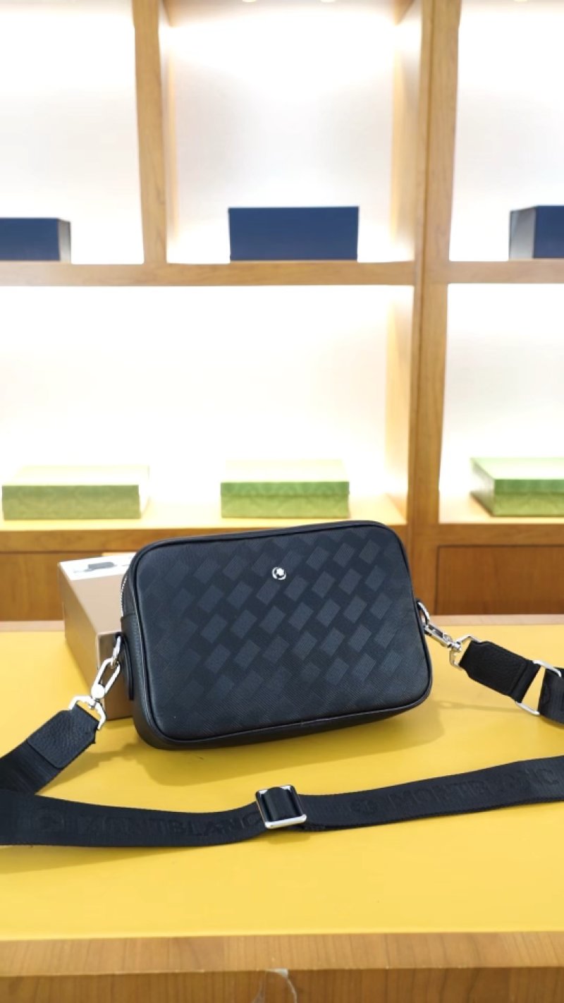 Montblanc Navy Quilted Crossbody Bag