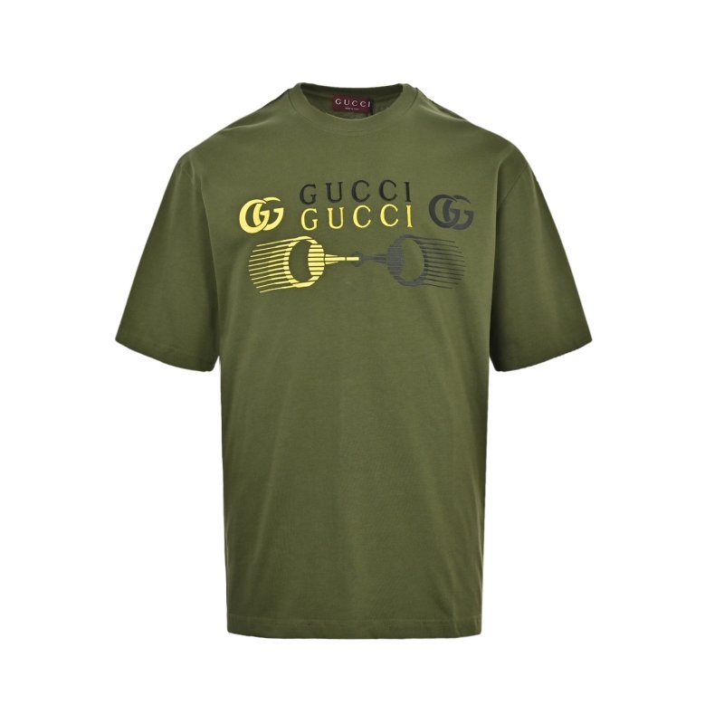 Gucci Logo Graphic Tee Olive Green view