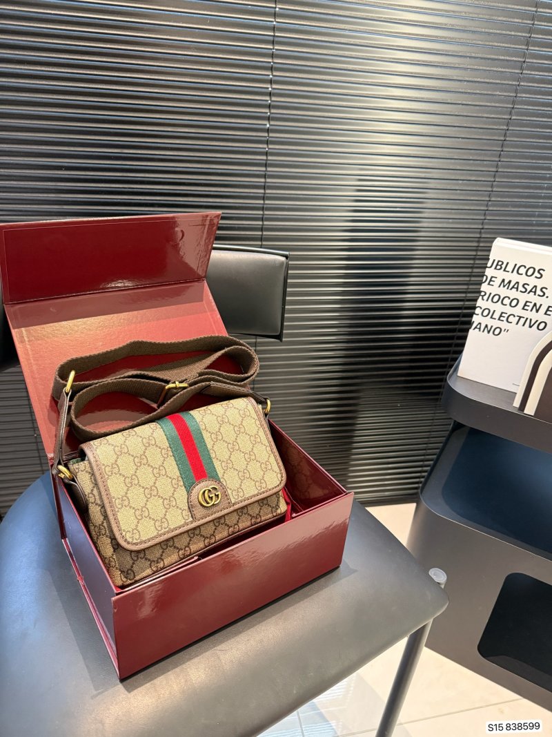 Gucci GG Marmont Shoulder Bag Beige Canvas Red Web