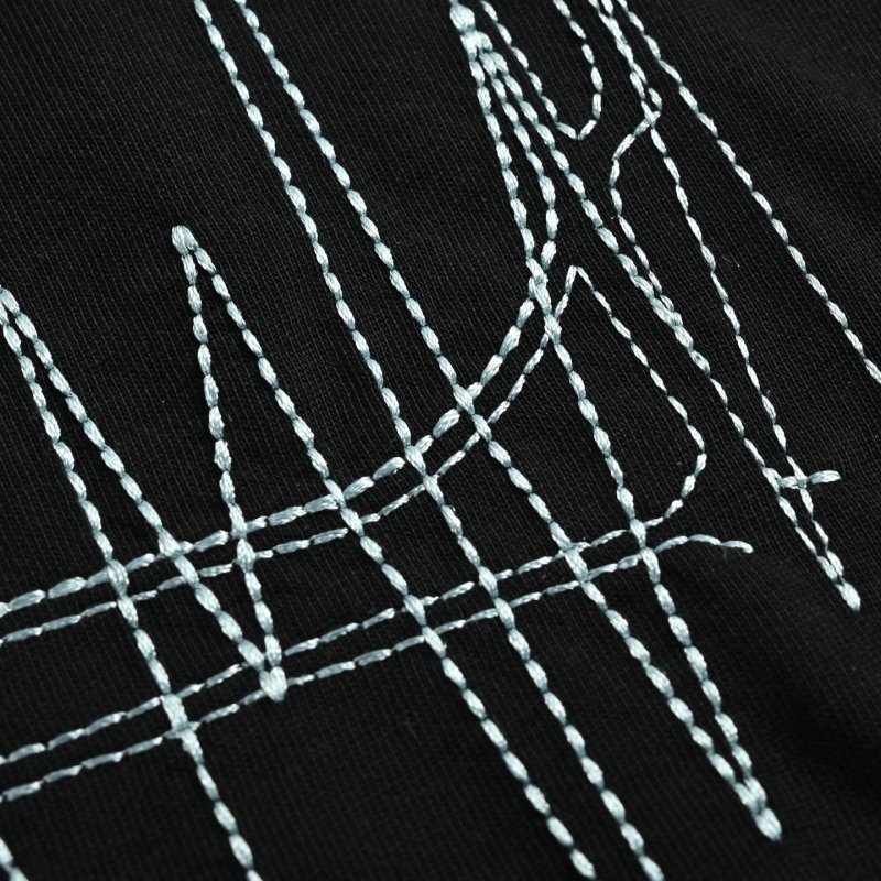 Black Oversized Graphic T-Shirt with Sketch Print view