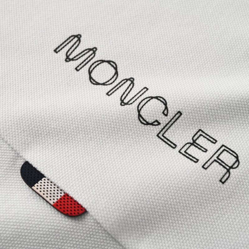 Moncler White Short-Sleeve Polo Shirt view