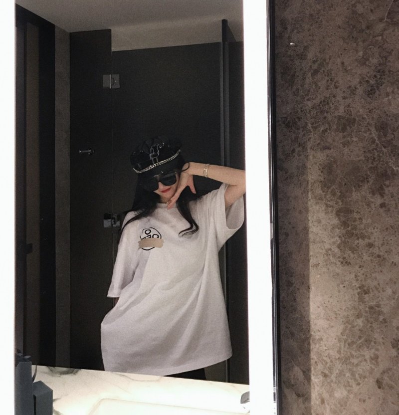 White Short Sleeve T-Shirt with Yellow Chest Print view