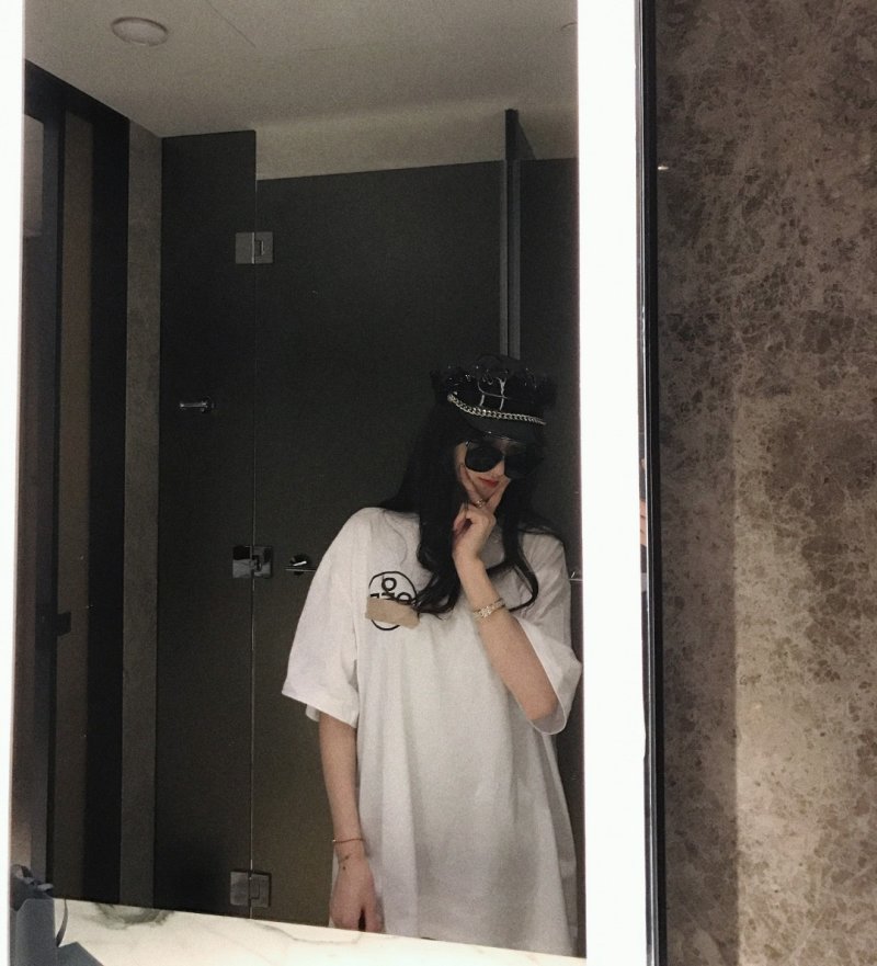 White Short Sleeve T-Shirt with Yellow Chest Print view