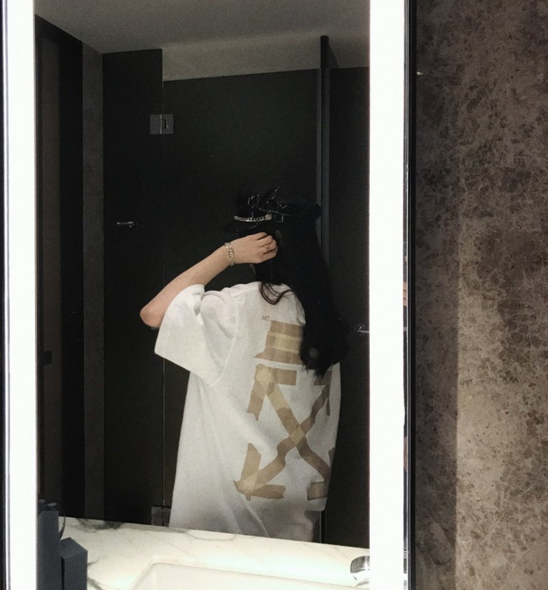 White Short Sleeve T-Shirt with Yellow Chest Print view