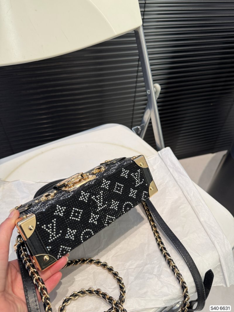 Louis Vuitton Petite Malle Hard Box Bag Black Gold view