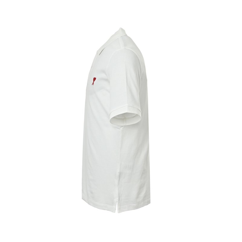 Ami Paris Heart Logo White Polo T-Shirt view