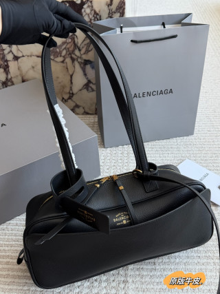 Balenciaga Bowling Bag Black Leather
