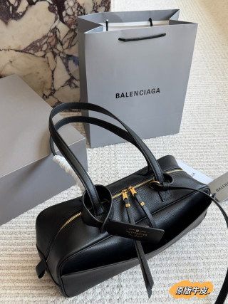 Balenciaga Bowling Bag Black Leather view 2