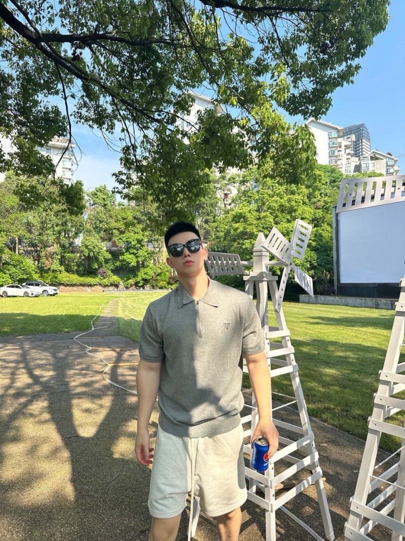Prada Grey Knit Polo Shirt view
