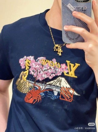 Navy Graphic Print Short Sleeve T-Shirt view 4
