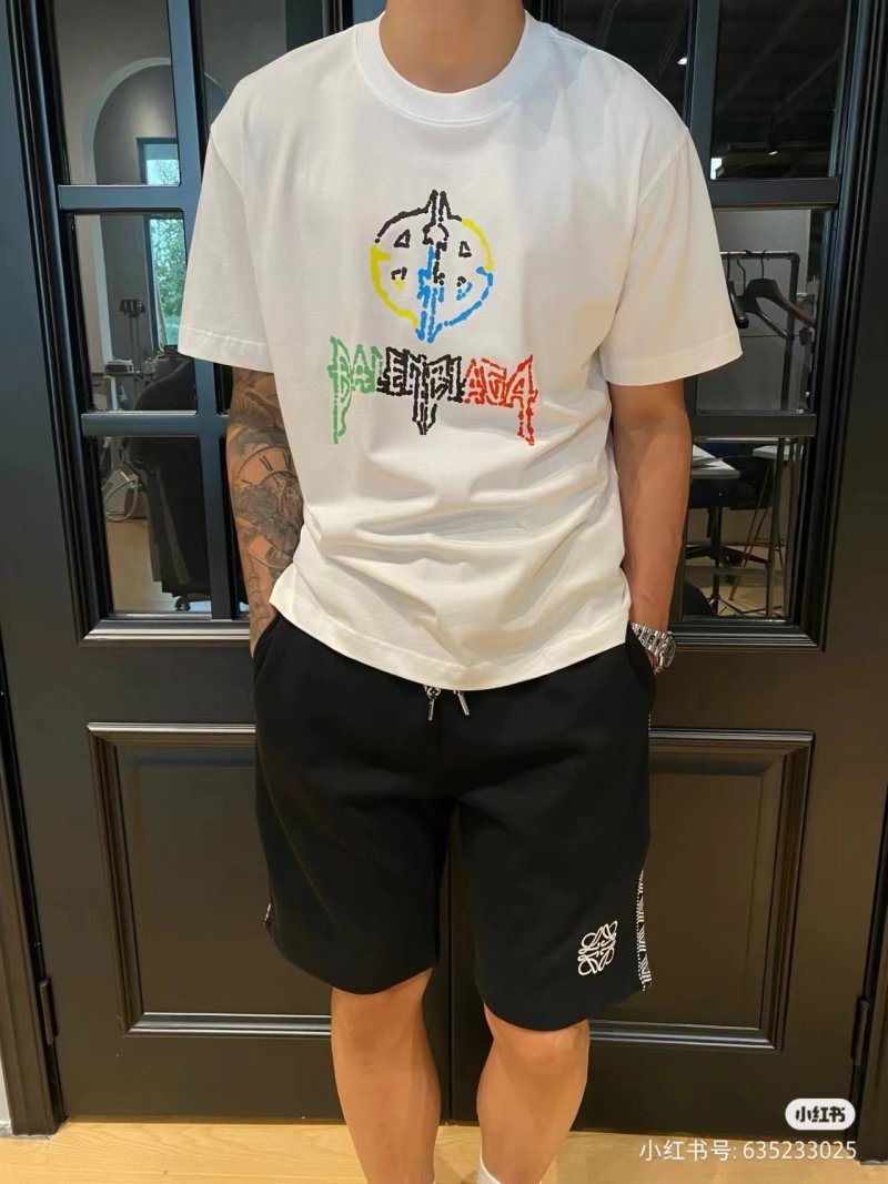 Balenciaga Multicolor Logo White T-Shirt view