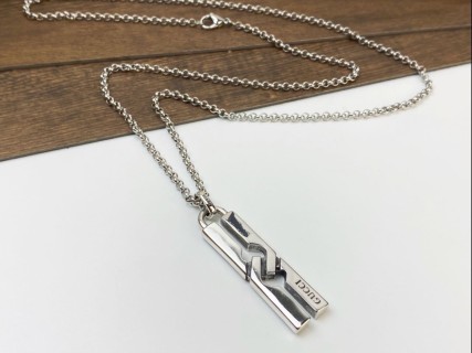 Gucci H-Pendant Couple Necklace Silver view 2