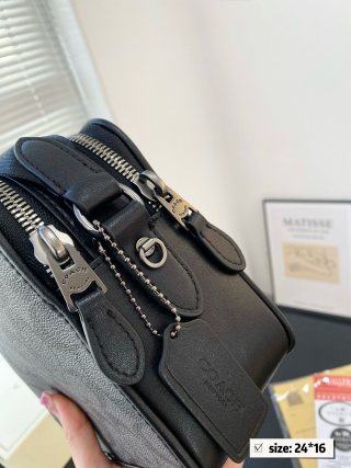 Coach Charter 24 Monogram Crossbody Bag Black view 3