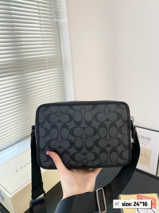 Coach Charter 24 Monogram Crossbody Bag Black view 4