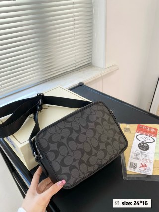 Coach Charter 24 Monogram Crossbody Bag Black view 5