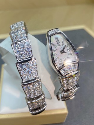 Bulgari Serpenti Two-Coil White Gold Diamond Watch view 2