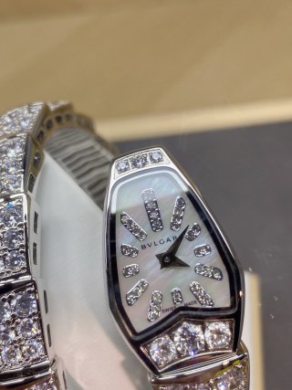 Bulgari Serpenti Two-Coil White Gold Diamond Watch view 3
