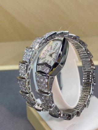 Bulgari Serpenti Two-Coil White Gold Diamond Watch view 4