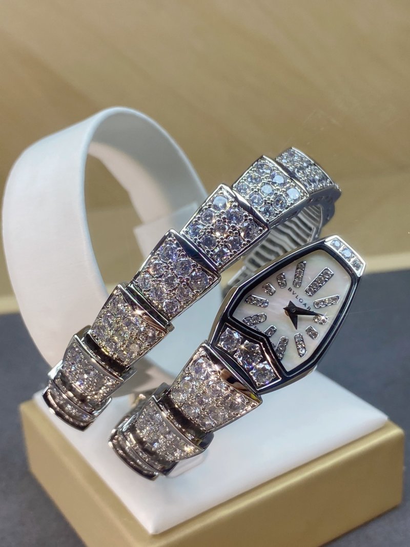 Bulgari Serpenti Two-Coil White Gold Diamond Watch view