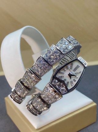 Bulgari Serpenti Two-Coil White Gold Diamond Watch view 6