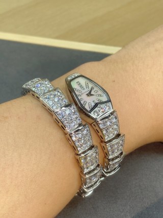 Bulgari Serpenti Two-Coil White Gold Diamond Watch view 9