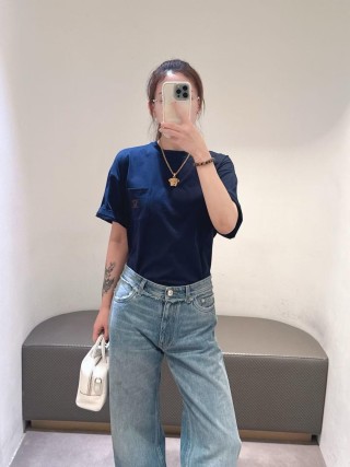 Versace Navy Crew Neck Short Sleeve T-Shirt view 6
