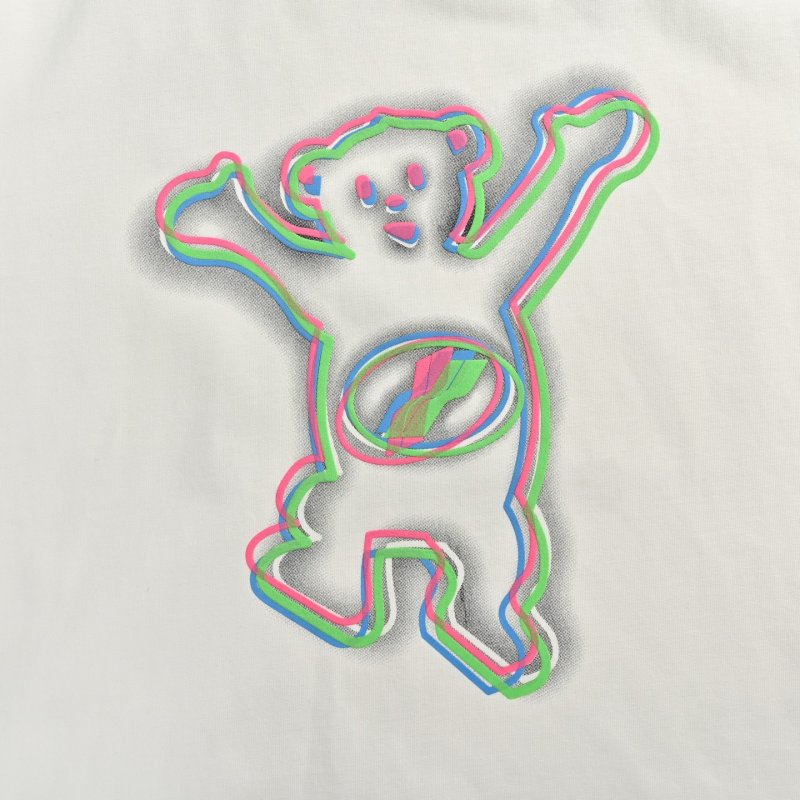 White Neon Bear Graphic T-Shirt view