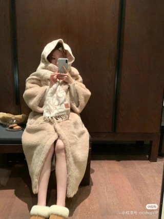 Loewe Anagram Double-Sided Wool Mohair Fringe Scarf Cream view 11