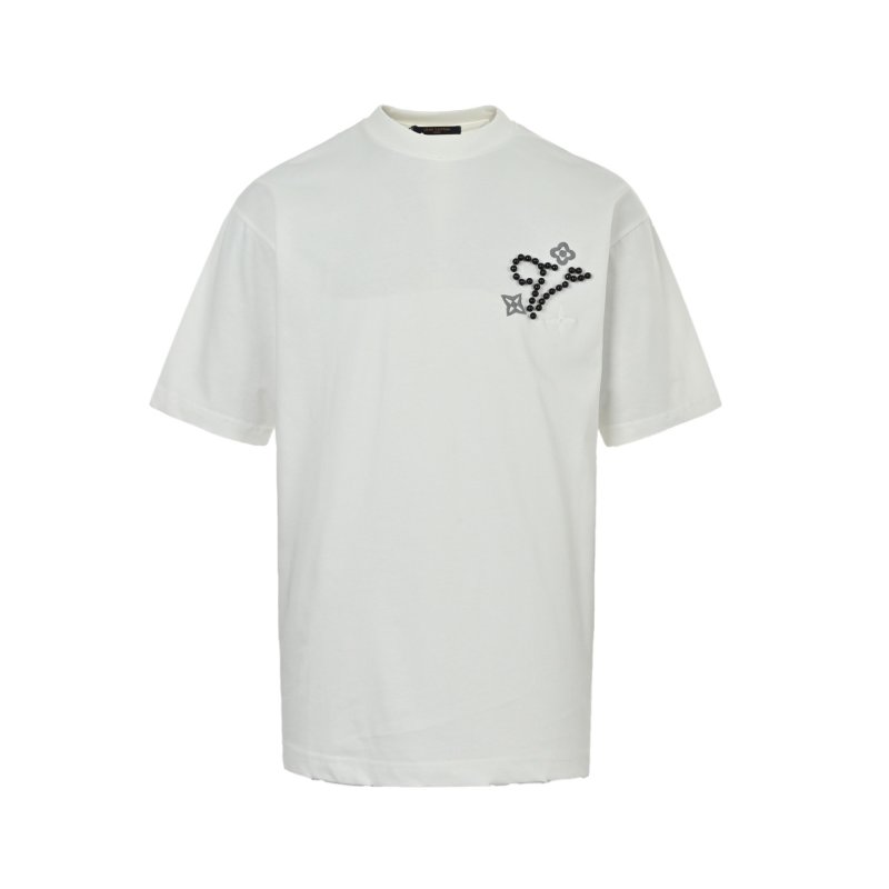 White Short Sleeve T-Shirt with Beaded Star Graphic view