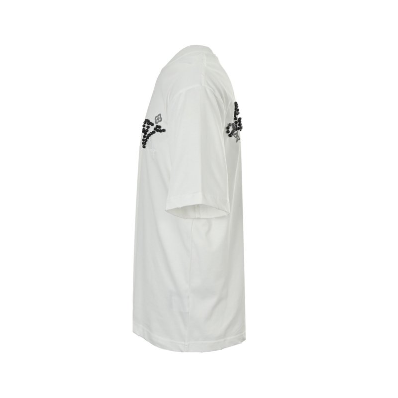 White Short Sleeve T-Shirt with Beaded Star Graphic view