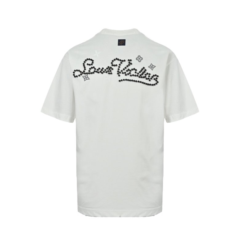White Short Sleeve T-Shirt with Beaded Star Graphic view