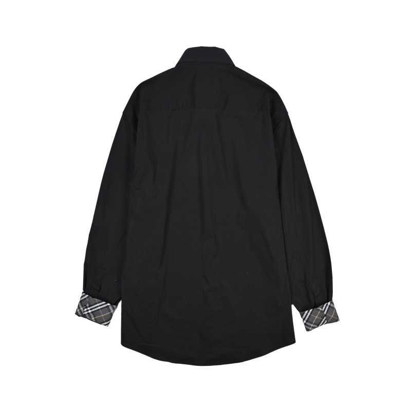 Black Long-Sleeve Button-Up Shirt view