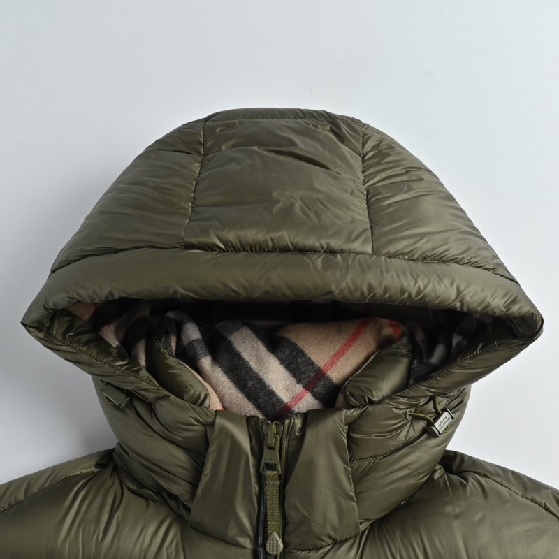 Women's Sage Green Puffer Down Jacket with Hood view