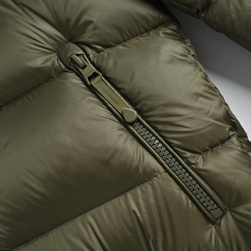Women's Sage Green Puffer Down Jacket with Hood view