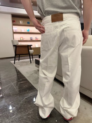 Premium Cream White Straight-Fit Denim Jeans view 2