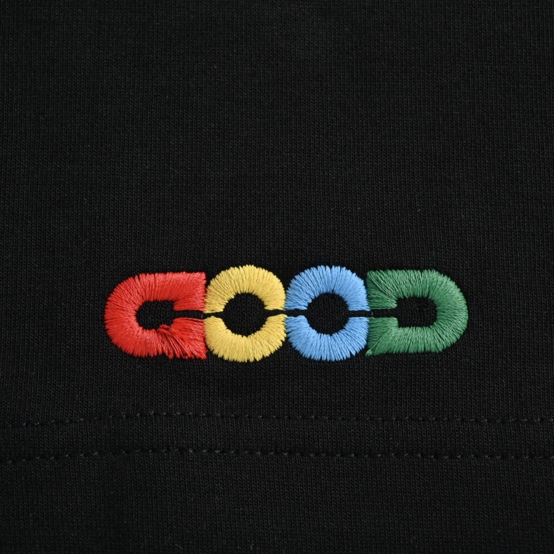 Good Loves Brand Black Long Sleeve T-Shirt with Colorful Embroidery view