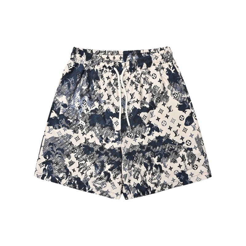 Louis Vuitton Monogram Print Shorts Cream Navy view