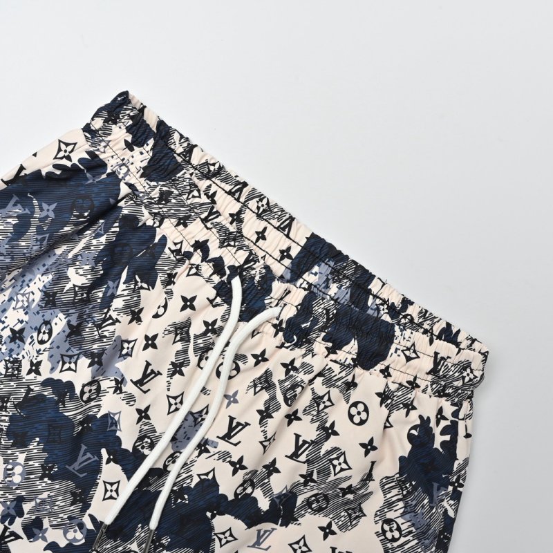Louis Vuitton Monogram Print Shorts Cream Navy view
