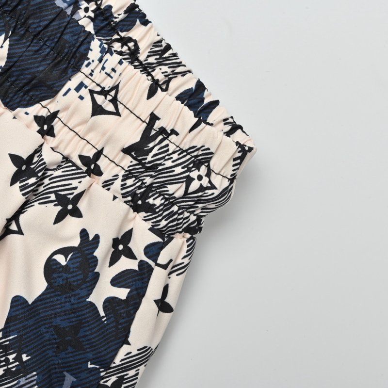 Louis Vuitton Monogram Print Shorts Cream Navy view