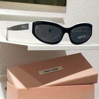 Miu Miu SMU 108Z Black Oval Sunglasses