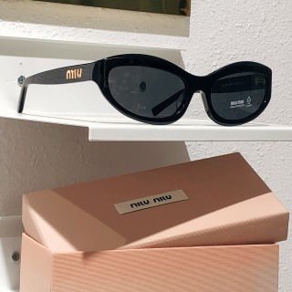 Miu Miu SMU 108Z Black Oval Sunglasses view 2