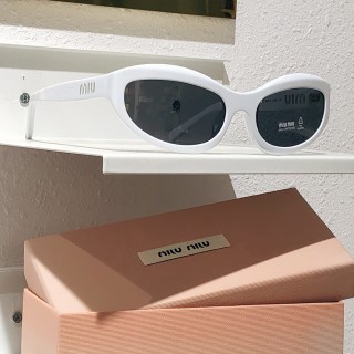 Miu Miu SMU 108Z Black Oval Sunglasses view 3