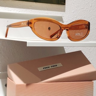 Miu Miu SMU 108Z Black Oval Sunglasses view 4