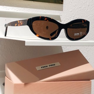 Miu Miu SMU 108Z Black Oval Sunglasses view 6