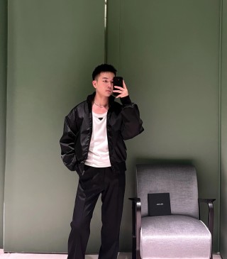 Black Puffer Jacket with Stand Collar view 2