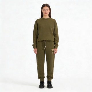 Olive Green Joggers with Heart Detail