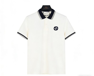 Gucci Chest Emblem Polo Shirt - Cream/Navy view 2