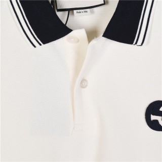 Gucci Chest Emblem Polo Shirt - Cream/Navy view 9